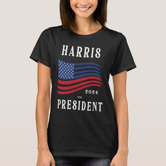T-shirt Stars and Stripes Kamala Harris pour Président 202 (Devant)