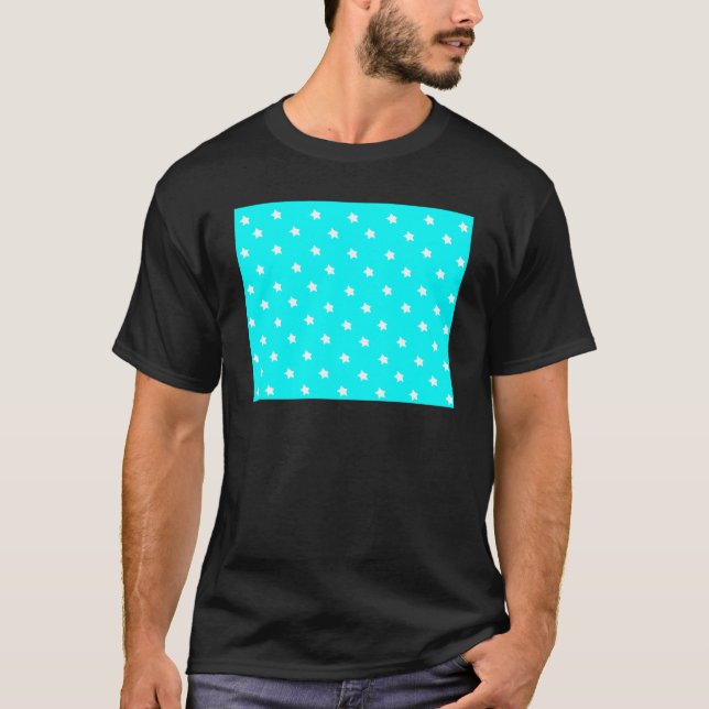 T-shirt Stars Cyan White Le MUSÉE Zazzle Cadeaux (Devant)