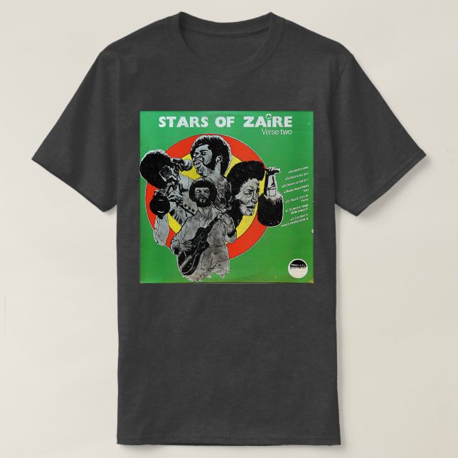 T-shirt Stars Du Zaïre FadedStyle Africain Vinyl Record Gi (Design devant)