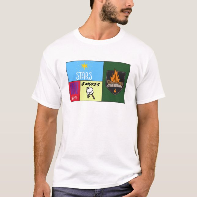 T-shirt stars raypes'mores Camping américain (Devant)
