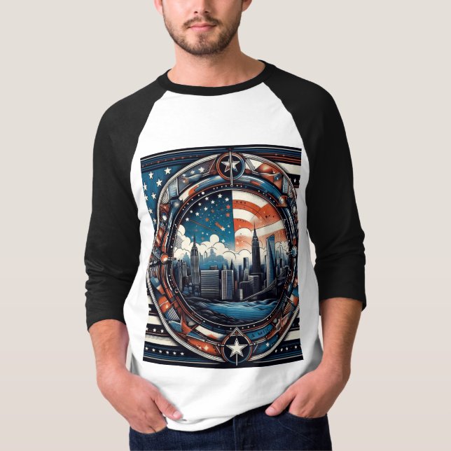 T-shirt "Stars, Stripes, and Style: Trendy US-Inspired Tee (Devant)