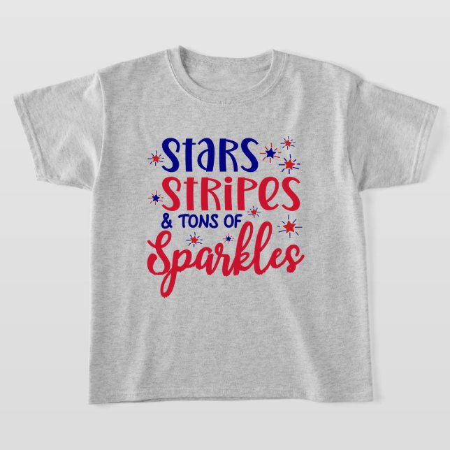 T-shirt Stars Stripes and Tons Of Sparkles 4th Of July (Poser)