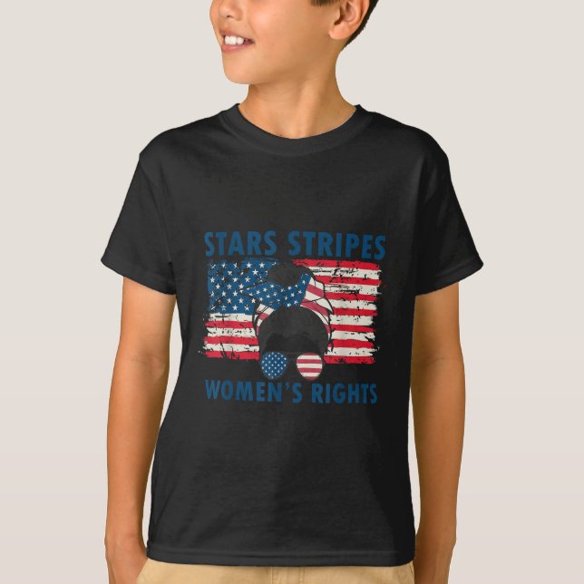 T-shirt Stars Stripes And Womens Rights 4th Of July Equal  (Devant)
