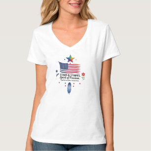 T-shirt Stars & Stripes en Fleur - Spirit of Freedom