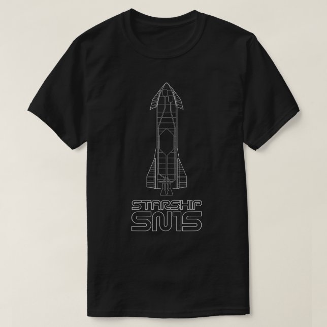 T-shirt STARSHIP SN15 Modèle de fusée d'exploration spatia (Design devant)