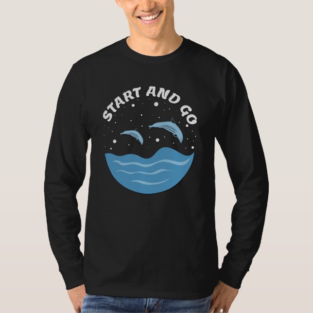 T-shirt Start and Go! - Cute Dolphins (Devant)