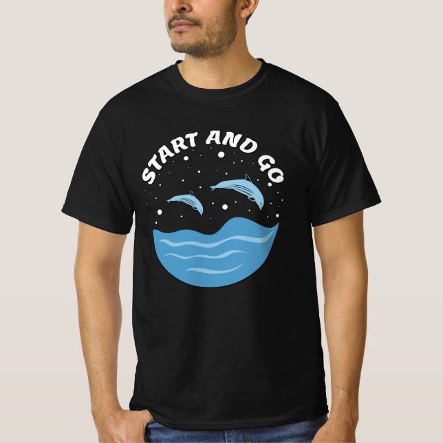 T-shirt Start and Go! - Cute Dolphins (Devant)