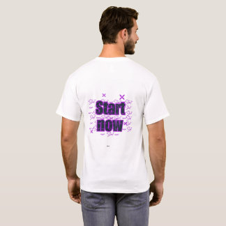 T-shirt Start Now – Purple Motivational Design