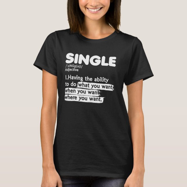 T-shirt Stat relationnel Célibataire Définition adjectival (Devant)