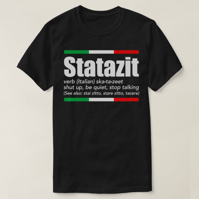 T-shirt Statazit Italien Épingle Anglais Signification Shu (Design devant)