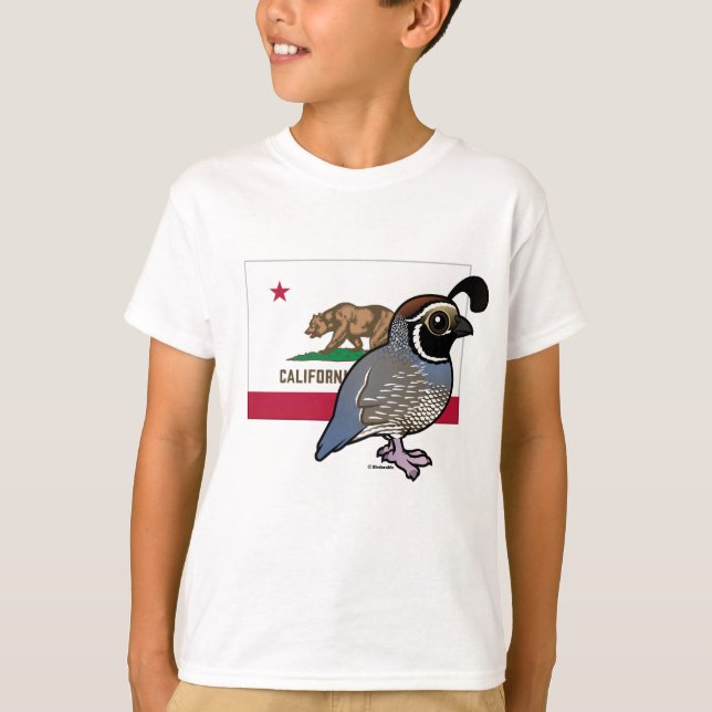 T-shirt State Birdorable : Quail de Californie (Devant)