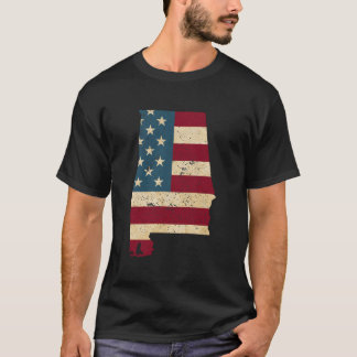 T-shirt State Of Alabama Patriotic Usa Flag For
