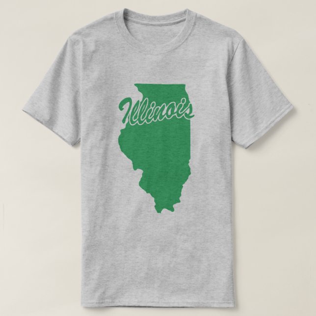 T-shirt State Of Illinois Shape (Design devant)