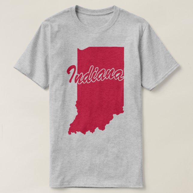 T-shirt State Of Indiana Shape (Design devant)