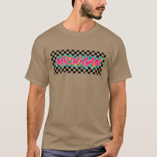 T-shirt State of Michigan Graffiti Checkers