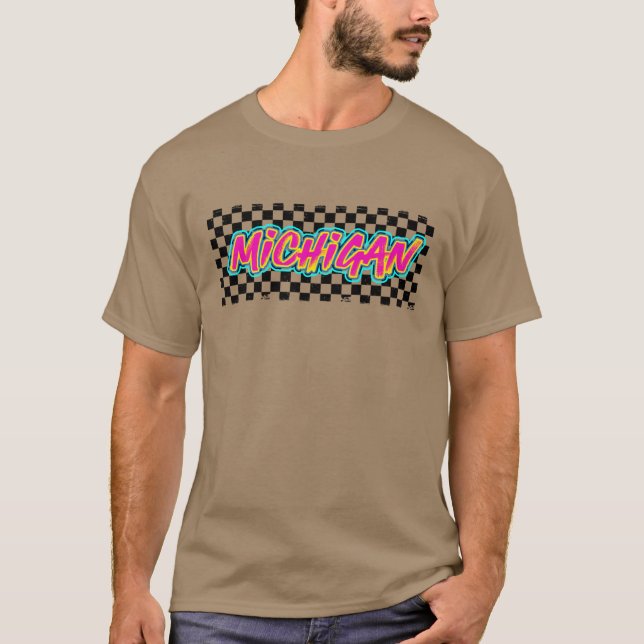 T-shirt State of Michigan Graffiti Checkers (Devant)