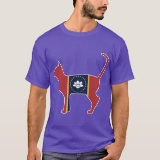 T-shirt State of Mississippi Flag for Cat Lovers 2 Oversiz