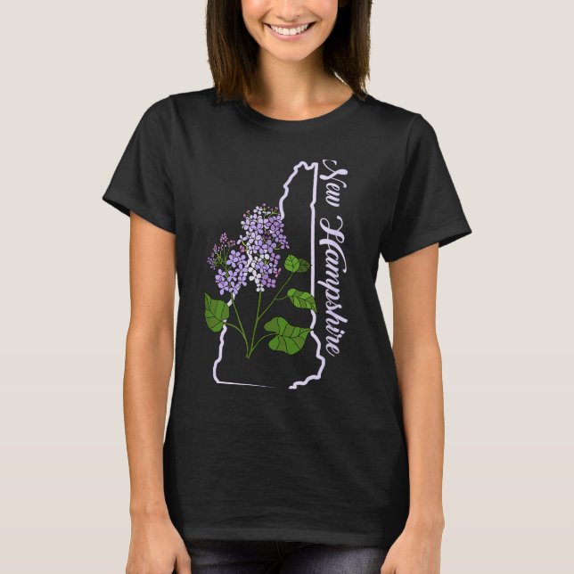 T-shirt State Of New Hampshire Purple Lilac Flower  (Devant)