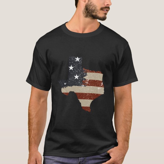 T-shirt State Of Texas Patriotic Usa Flag For (Devant)