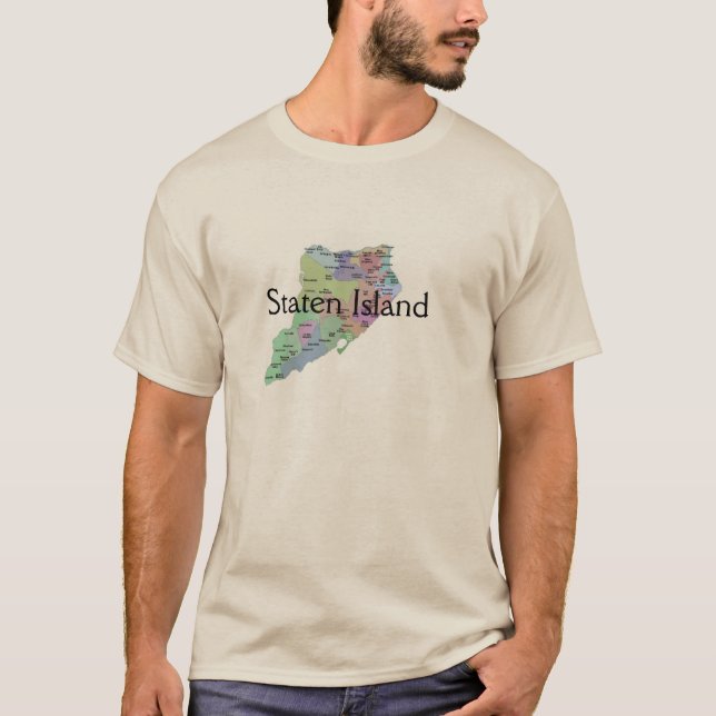 T-shirt Staten Island (au-dessus de la carte) (Devant)