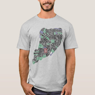 T-shirt Staten Island NY Typographie Carte Tee - shirt