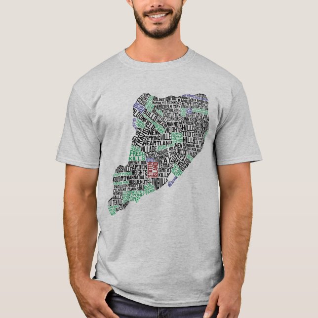 T-shirt Staten Island NY Typographie Carte Tee - shirt (Devant)