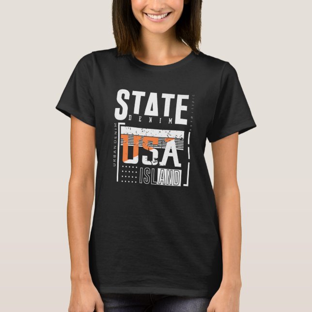 T-shirt Staten Island Retro New York Borough Premium (Devant)