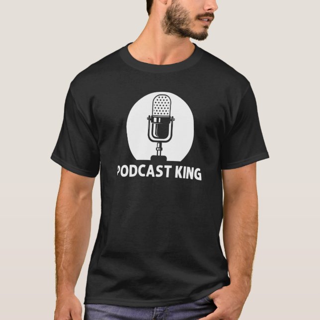T-shirt Statif de microphone pour hommes pour podcast cool (Devant)