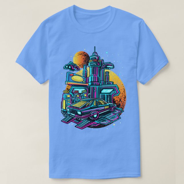 T-shirt Station de gaz rétro Artisanat spatial UAPS (Design devant)