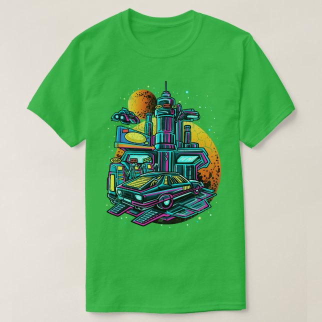 T-shirt Station de gaz rétro Artisanat spatial UAPS (Design devant)
