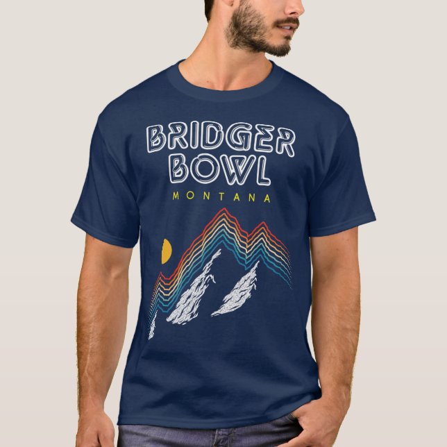 T-shirt Station de ski Bridger Bowl Montana 1980s Retro (Devant)