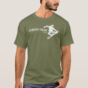 T-shirt Station de ski Cherry Peak Utah Snowboardeur
