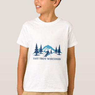 T-shirt Station de ski d'East Troy Wisconsin Skieur Ski