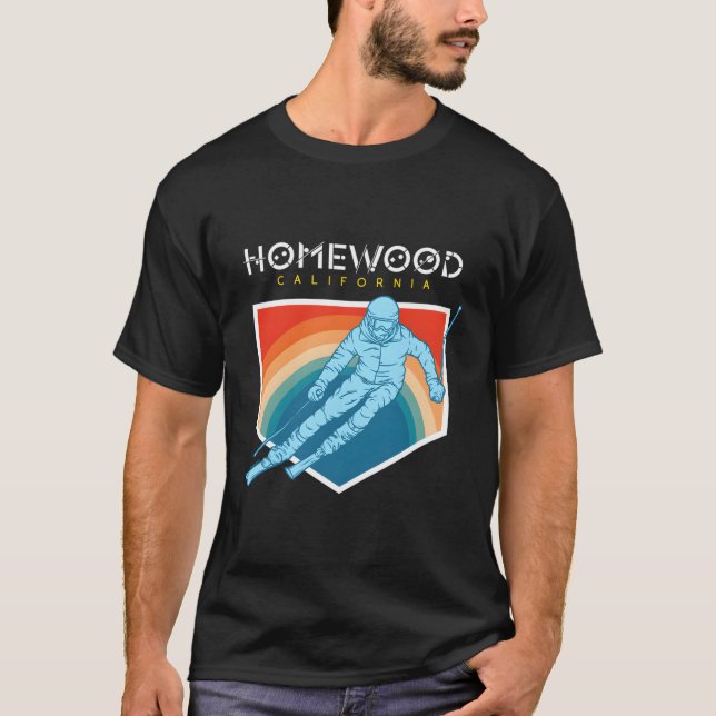 T-shirt Station De Ski Homewood California Usa 1980S Retro (Devant)
