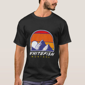 T-shirt Station De Ski Whitefish Montana Usa 1980S Retro P