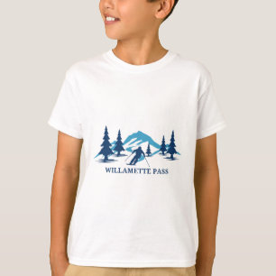 T-shirt Station de ski Willamette P Oregon Skieur Ski