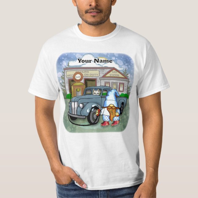 T-shirt Station-service gnome (Devant)