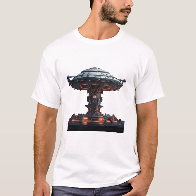 T-shirt Station spatiale futuriste (Devant)