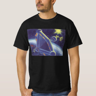 T-shirt Station spatiale orbitale de science-fiction vinta
