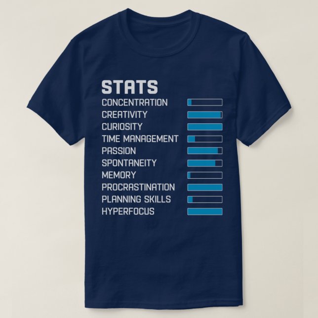 T-shirt Statistiques ADHD (Design devant)