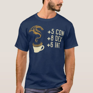 T-shirt Statistiques de café pour le jeu de rôle et le Lar