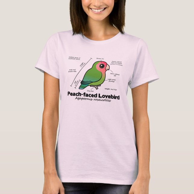 T-shirt statistiques Pêche-faites face de perruche (Devant)