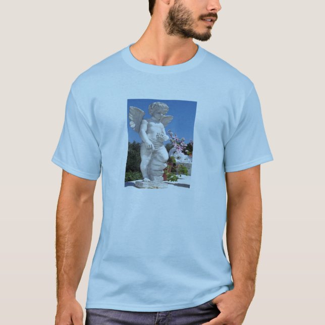 T-shirt Statue Angel En Bleu Clair (Devant)