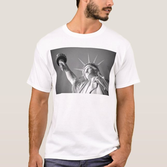 T-shirt Statue blanche noire de la Liberté (Devant)