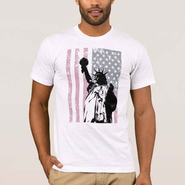 T-shirt Statue d'arrière - plan de liberté (Devant)