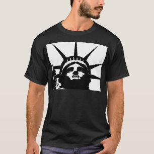 T-shirt Statue d'Art Pop Noir & Blanc de la Liberté