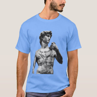 T-shirt Statue de David Couverte de TatouagesFille au Corp