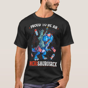 T-shirt Statue De La Liberté 4 juillet Dino Boys Hommes Am