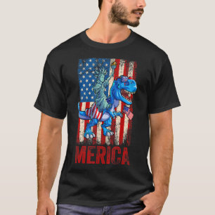 T-shirt Statue De La Liberté 4 juillet Dino Boys Hommes Am