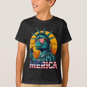 T-shirt Statue de la Liberté 4 juillet Trex Boys Américain